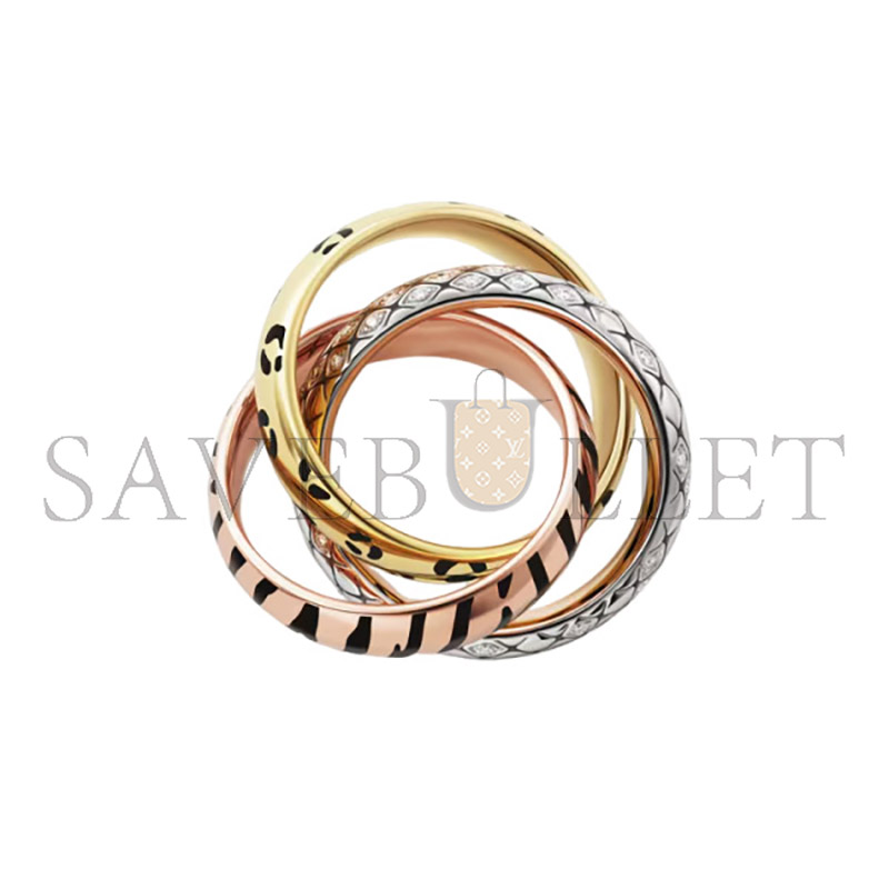 Ca*t1er trinity ring lacquer half-paved b4241700